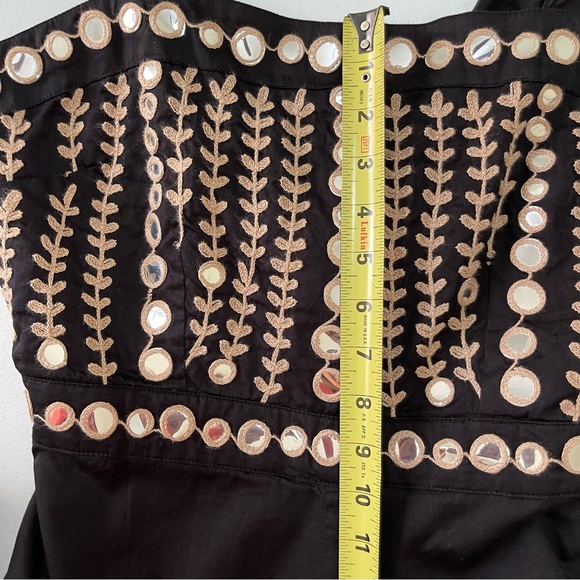 Anthropologie Raga Natasha Black Cotton Mirrored Jumpsuit Size Medium - Picture 13 of 16